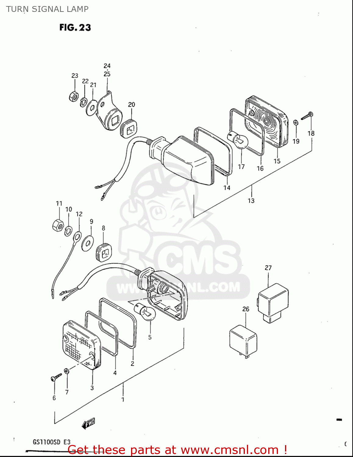 TURN SIGNAL LAMP GS1100S 1983 (D) USA (E03)
