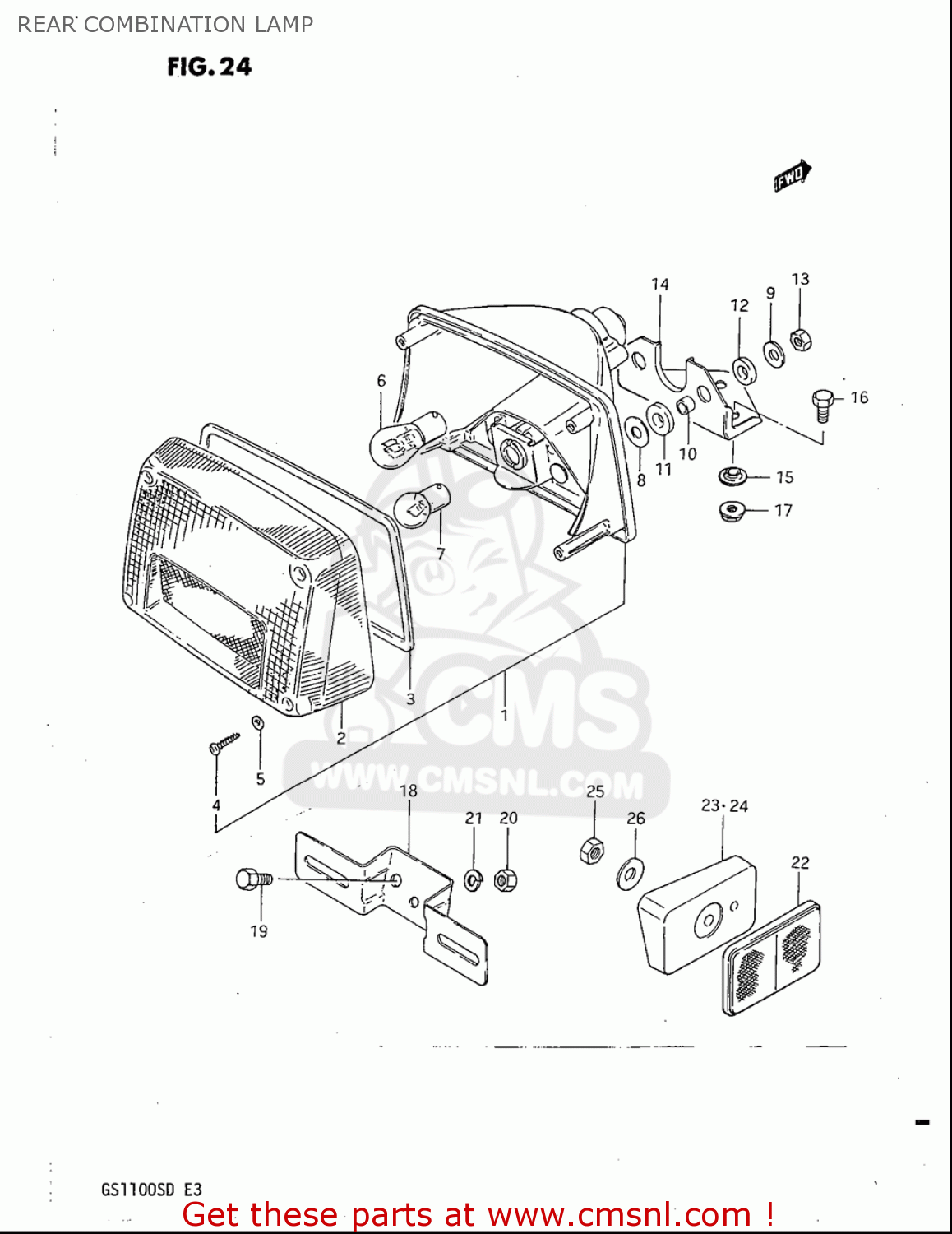 REAR COMBINATION LAMP GS1100S 1983 (D) USA (E03)