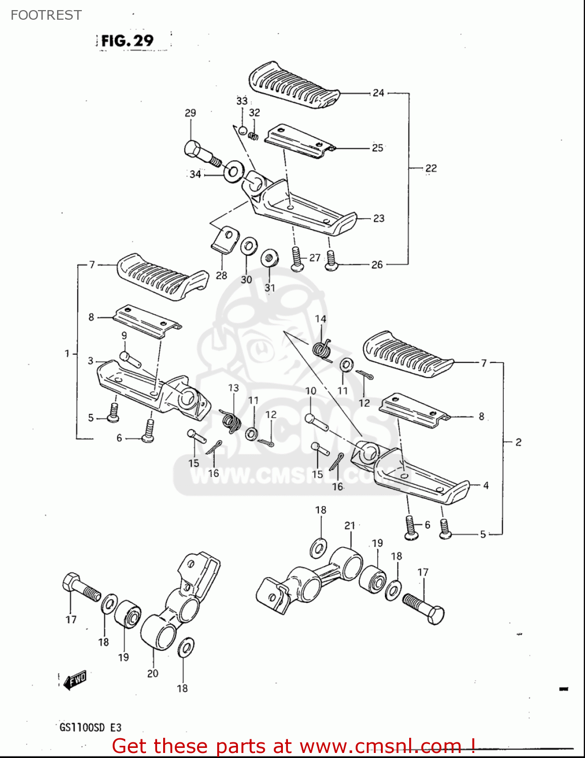 FOOTREST GS1100S 1983 (D) USA (E03)