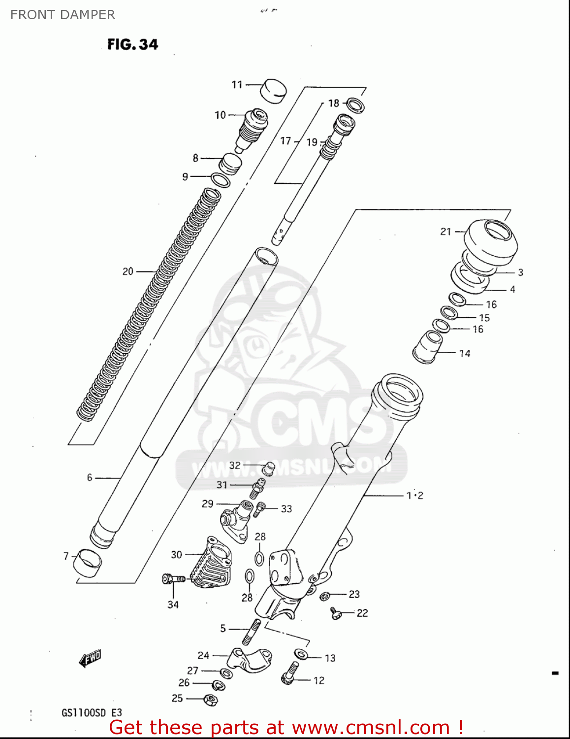 FRONT DAMPER GS1100S 1983 (D) USA (E03)