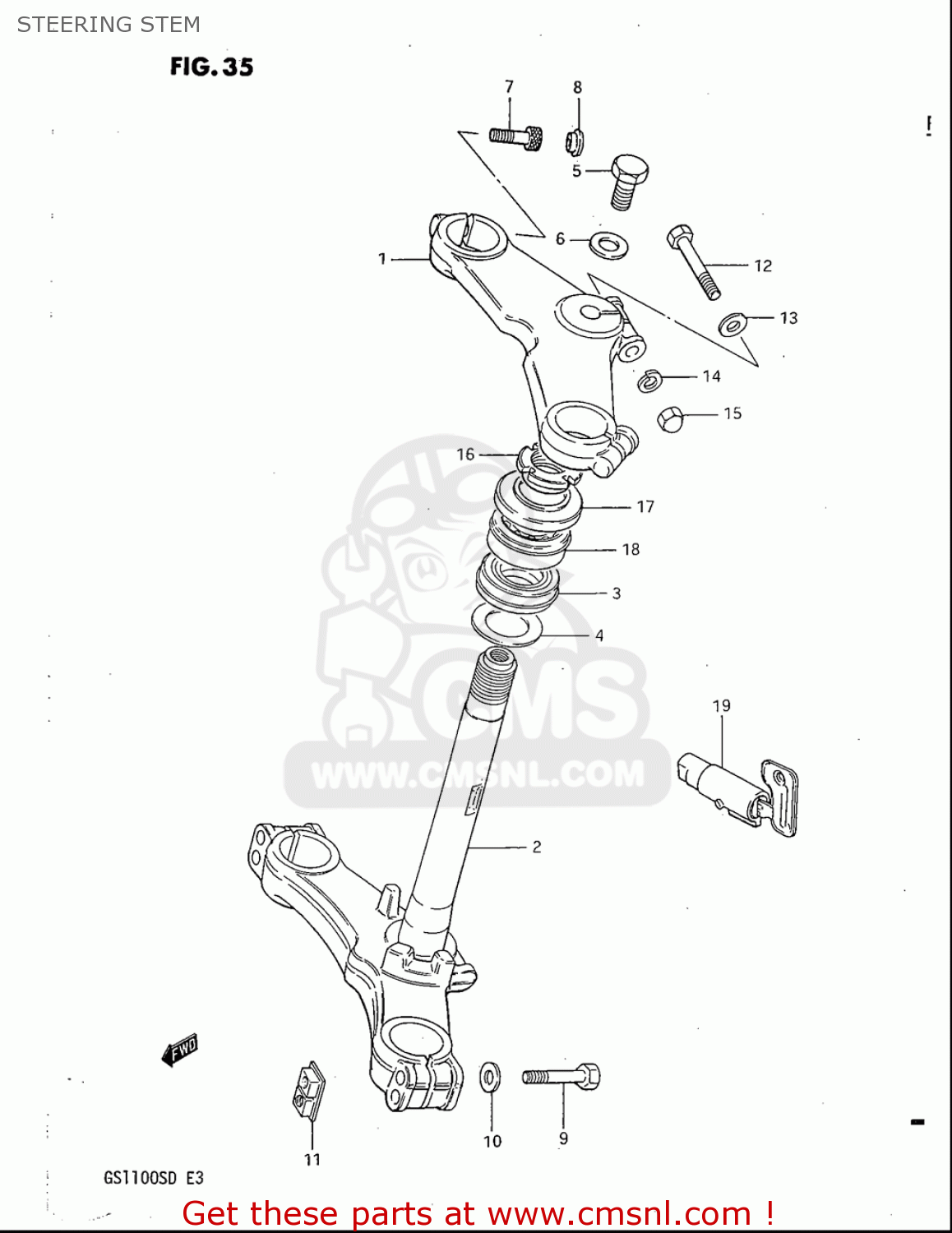 STEERING STEM GS1100S 1983 (D) USA (E03)