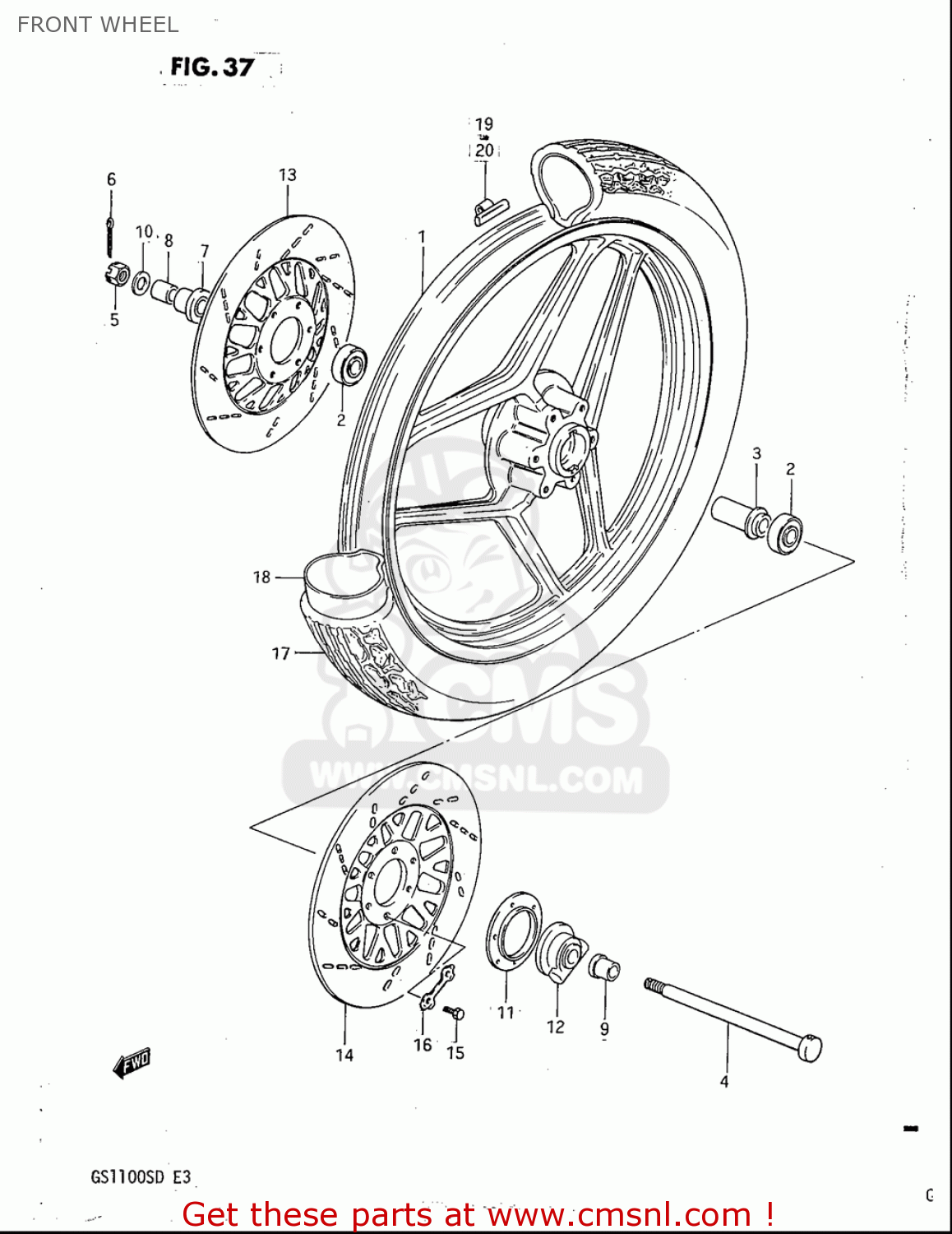 FRONT WHEEL GS1100S 1983 (D) USA (E03)