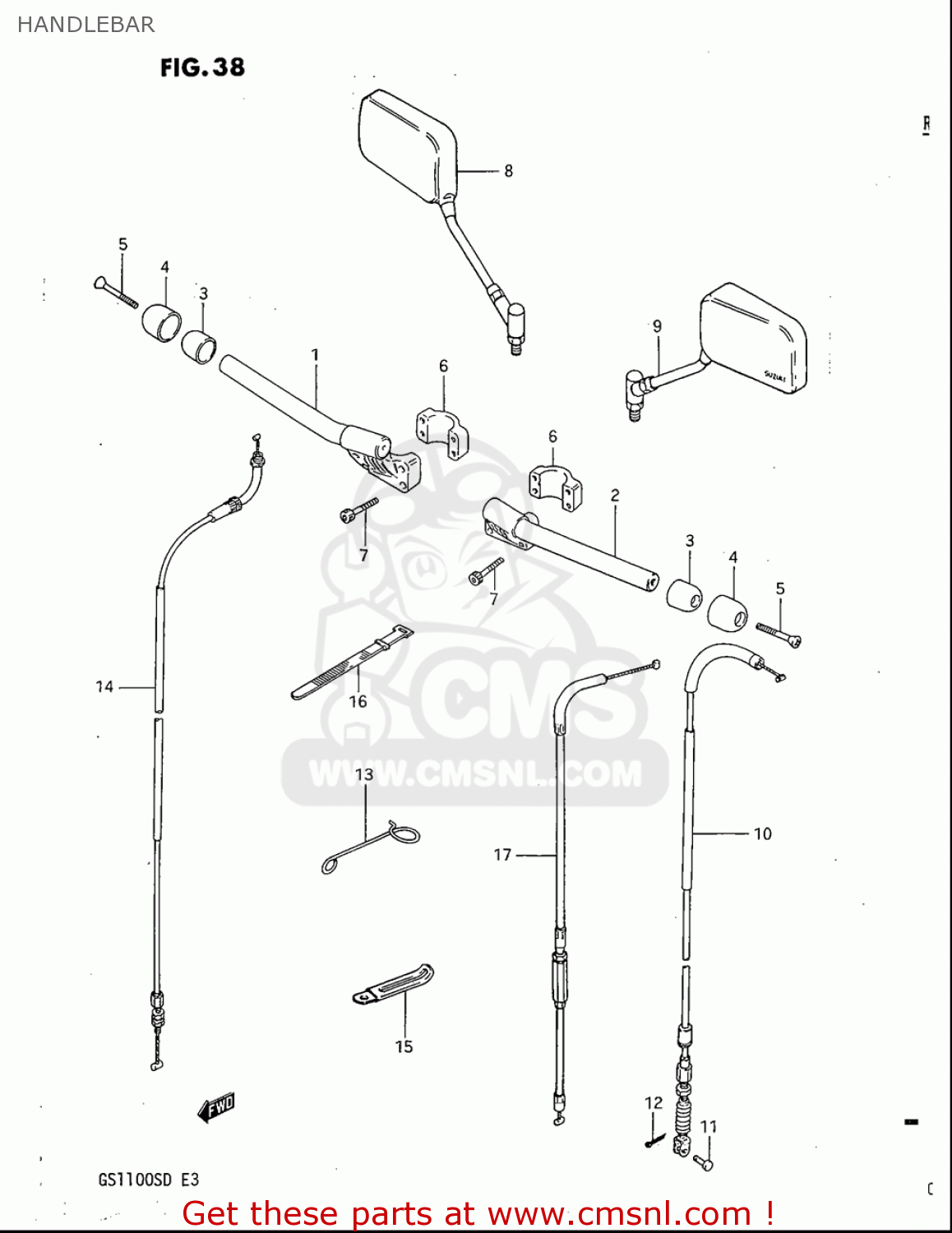 HANDLEBAR GS1100S 1983 (D) USA (E03)