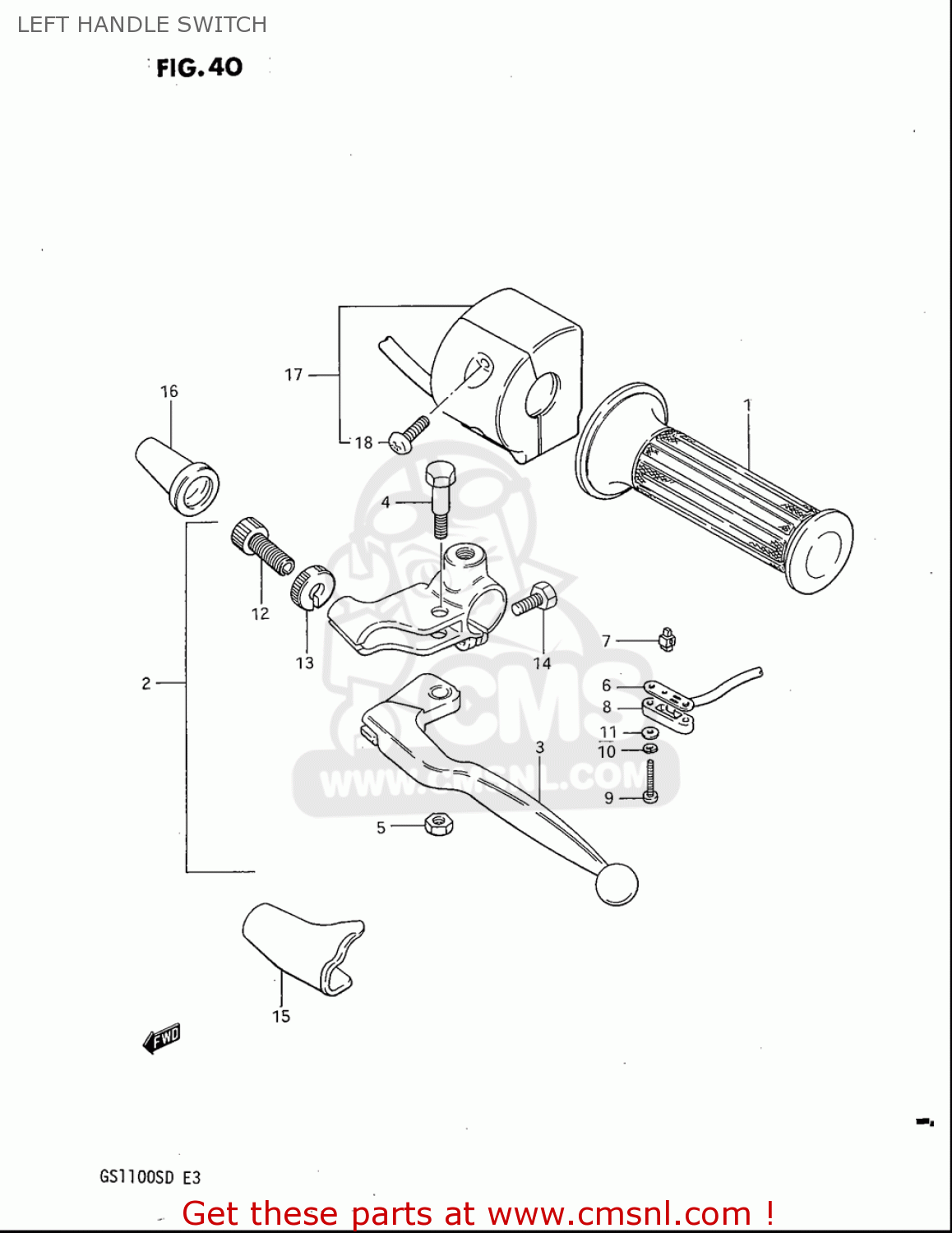 LEFT HANDLE SWITCH GS1100S 1983 (D) USA (E03)