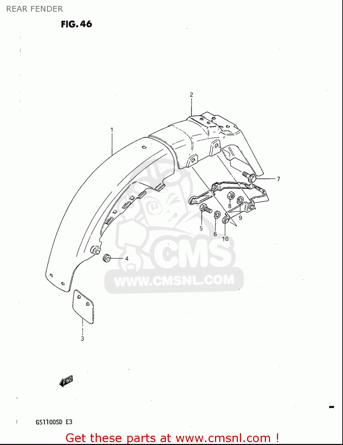 REAR FENDER GS1100S 1983 (D) USA (E03)