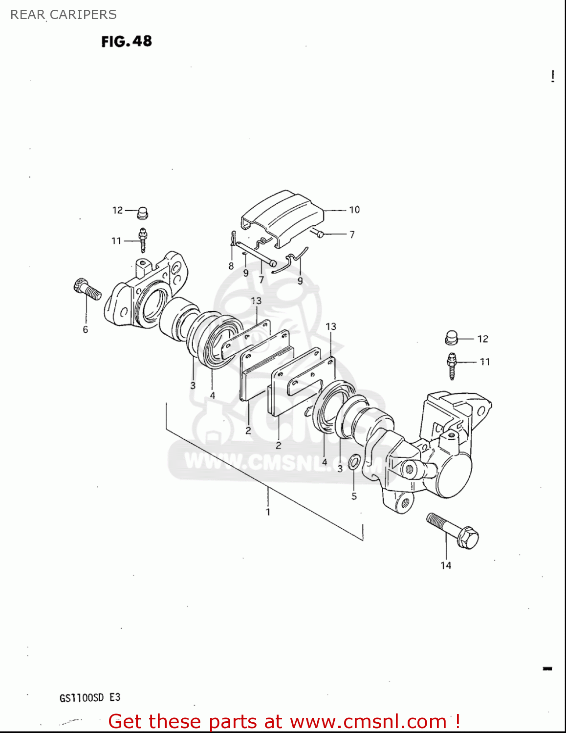 REAR CARIPERS GS1100S 1983 (D) USA (E03)