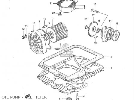 OIL PUMP - OIL FILTER - GS1100S 1983 (D) USA (E03)
