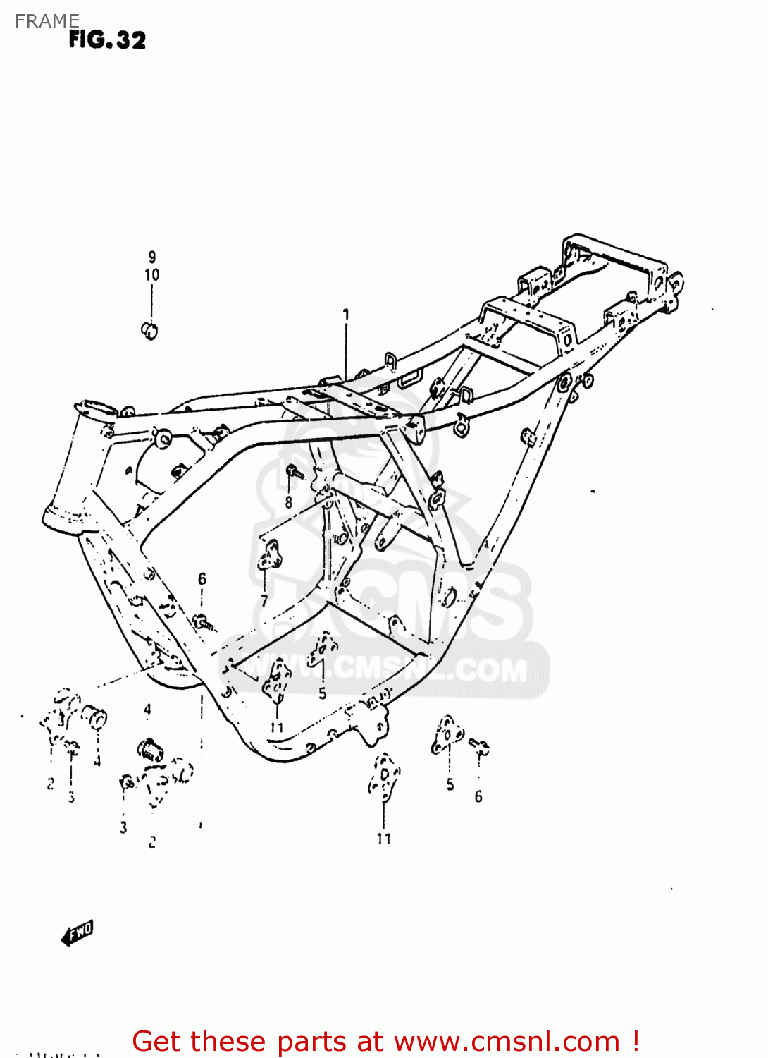 Suzuki GS1150 1984 (E) USA (E03) FRAME - buy original FRAME spares online