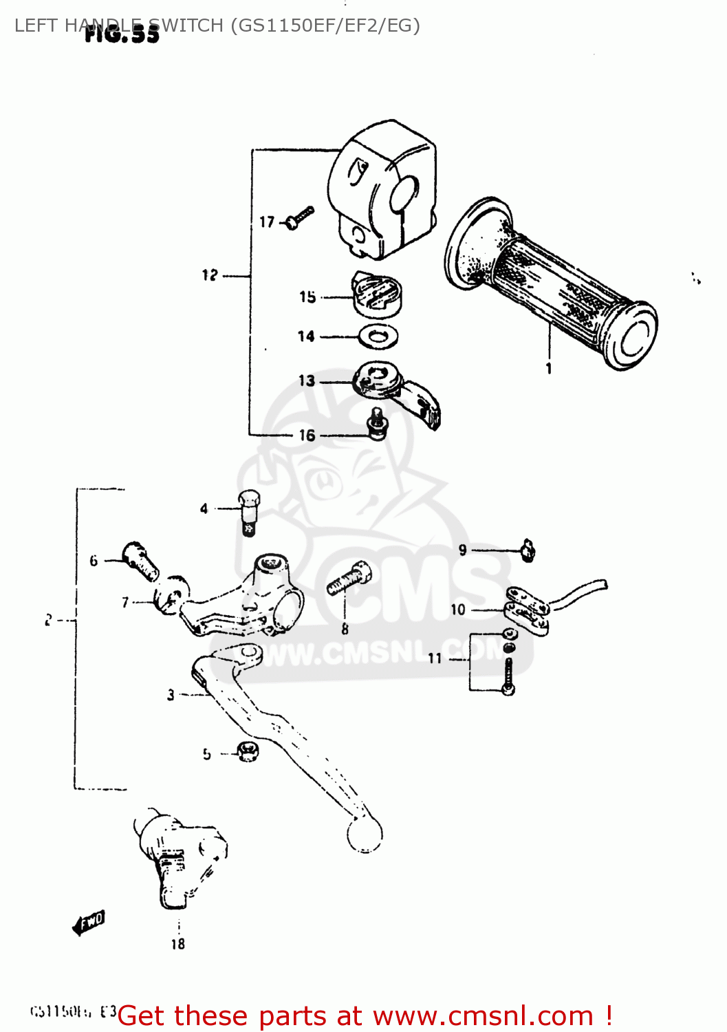 LEFT HANDLE SWITCH (GS1150EF/EF2/EG) GS1150 1984 (E) USA (E03)