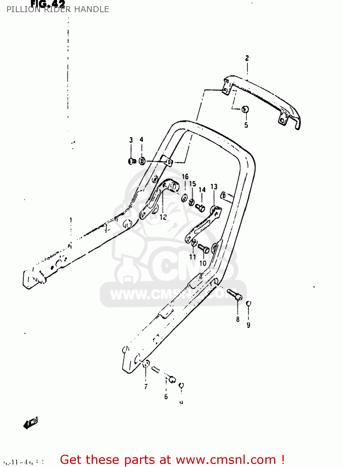 PILLION RIDER HANDLE GS1150 1984 (E) USA (E03)