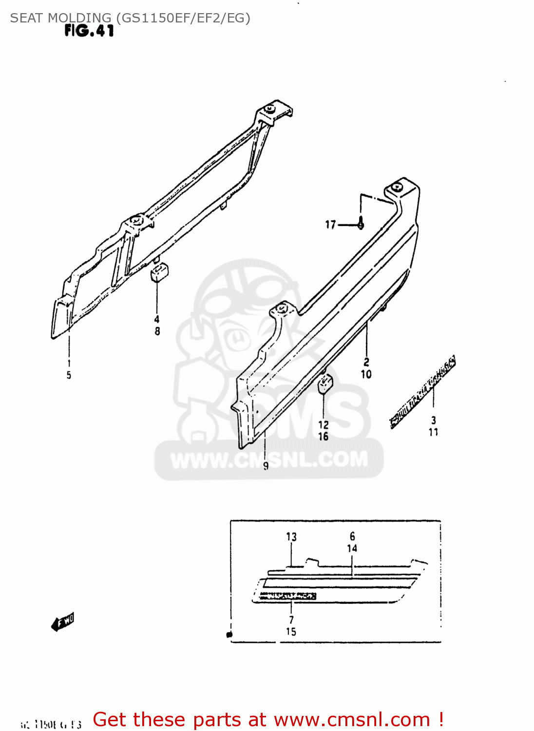 SEAT MOLDING (GS1150EF/EF2/EG) GS1150 1985 (F) USA (E03)