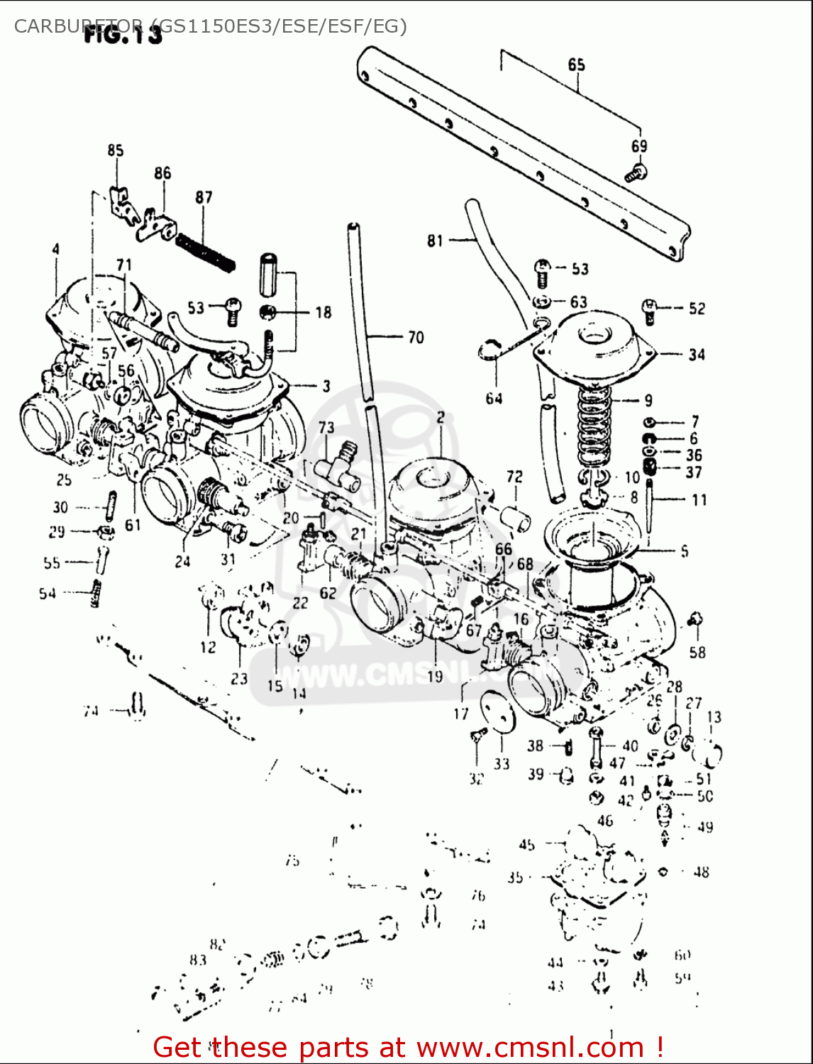 Suzuki Gs1150 Es3,ese,ef,esf,ef2,eg,esg 84-86 (usa) Carburetor ...