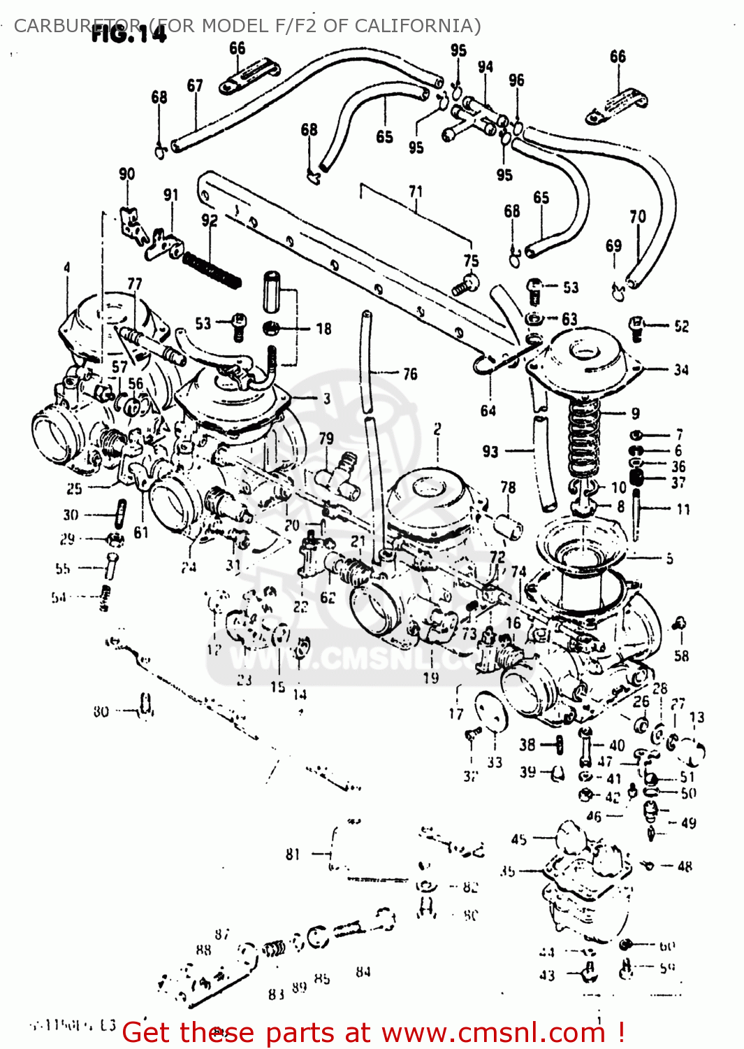 CARBURETOR (FOR MODEL F/F2 OF CALIFORNIA) GS1150EF 1984 (E) USA (E03)
