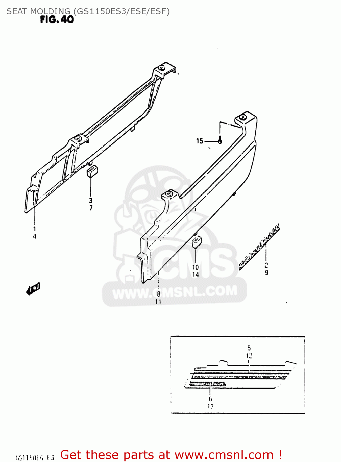 SEAT MOLDING (GS1150ES3/ESE/ESF) GS1150EF 1984 (E) USA (E03)