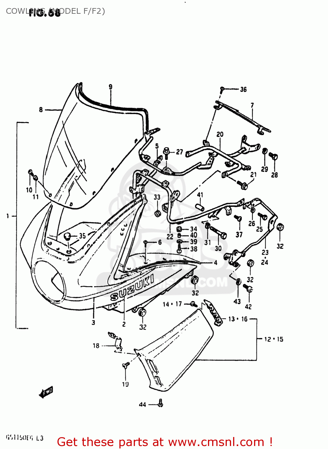 COWLING (MODEL F/F2) GS1150EF 1985 (F) USA (E03)