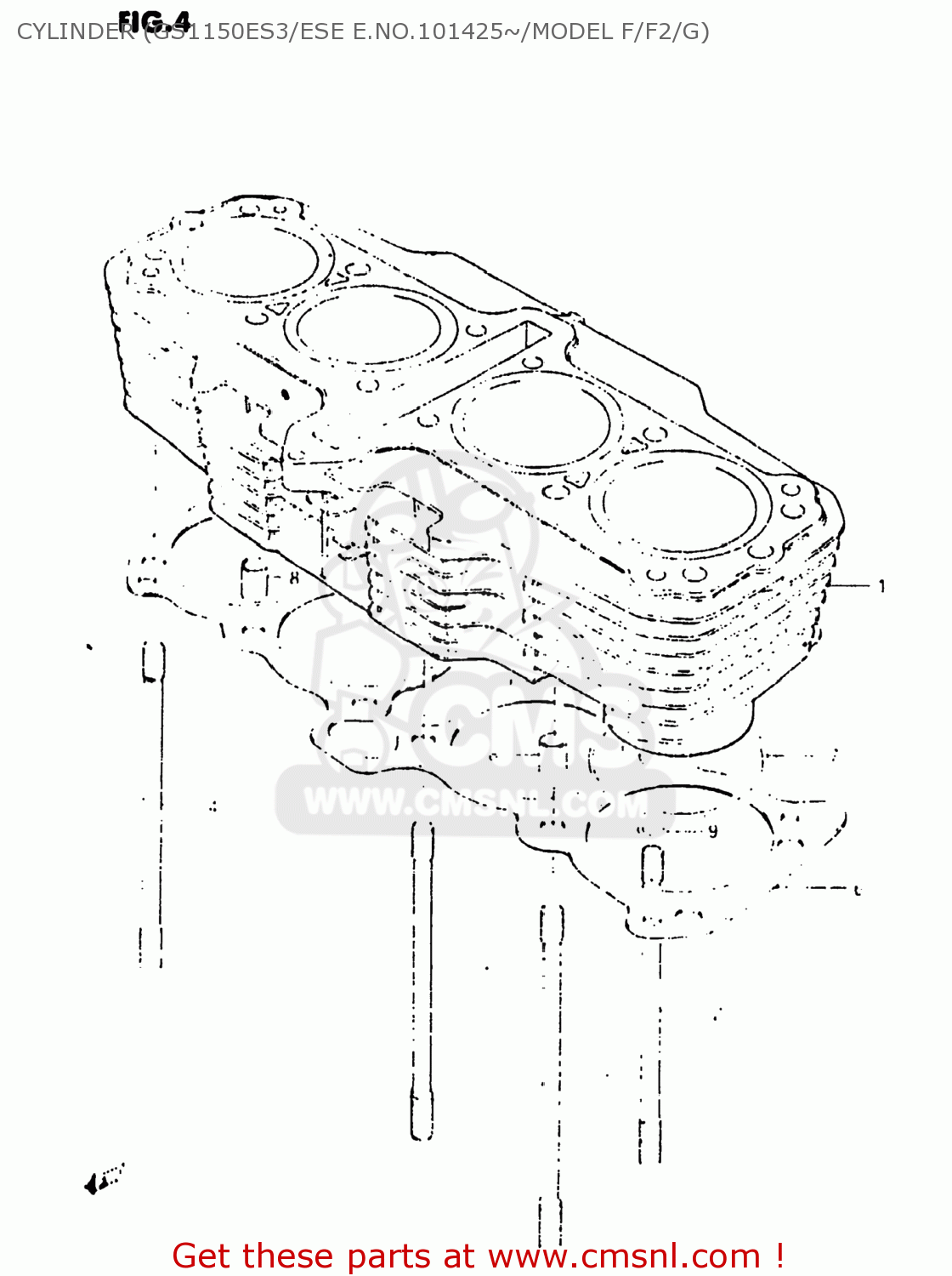CYLINDER (GS1150ES3/ESE E.NO.101425~/MODEL F/F2/G) GS1150EF 1985 (F) USA (E03)