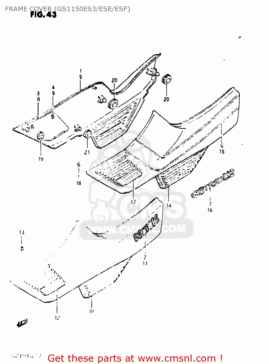 FRAME COVER (GS1150ES3/ESE/ESF) GS1150EF2 1984 (E) USA (E03)