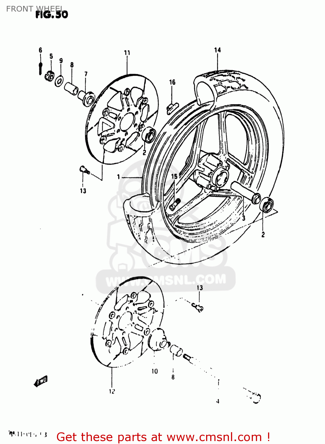 FRONT WHEEL GS1150EF2 1984 (E) USA (E03)
