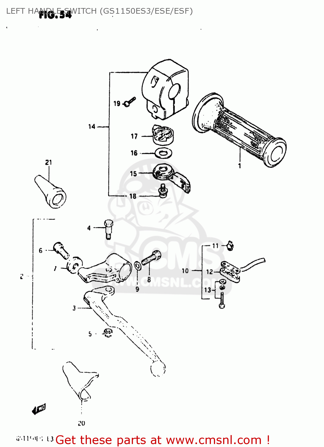LEFT HANDLE SWITCH (GS1150ES3/ESE/ESF) GS1150EF2 1984 (E) USA (E03)