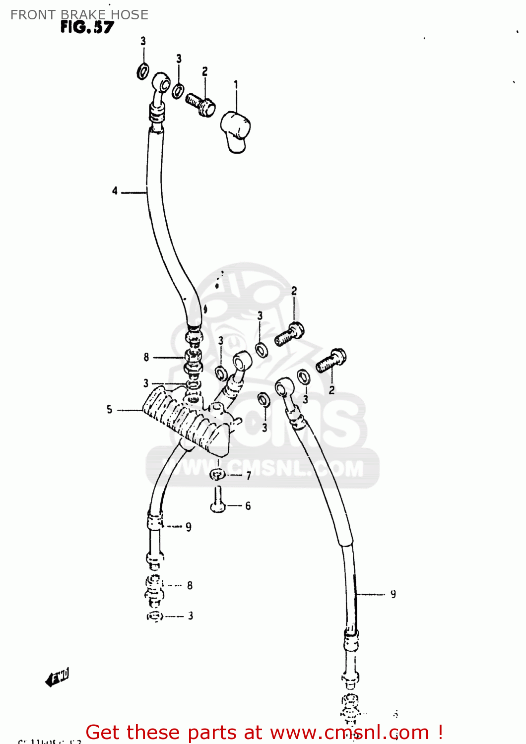 FRONT BRAKE HOSE GS1150EF2 1985 (F) USA (E03)
