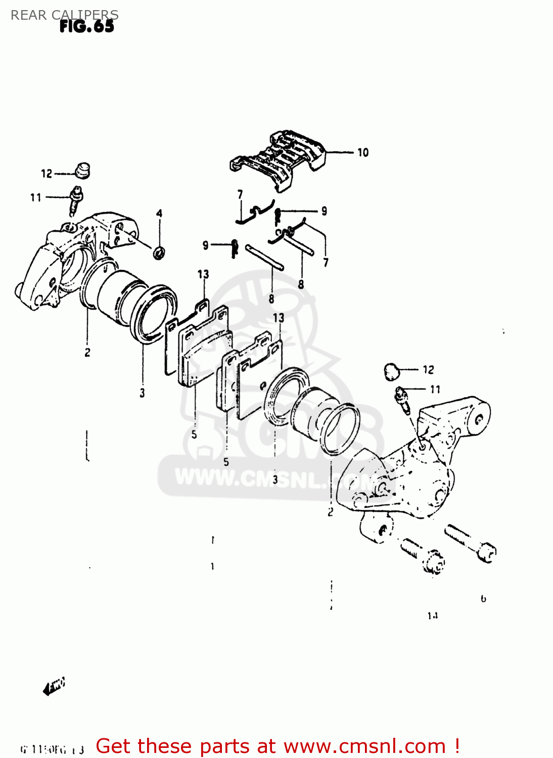 REAR CALIPERS GS1150EF2 1985 (F) USA (E03)
