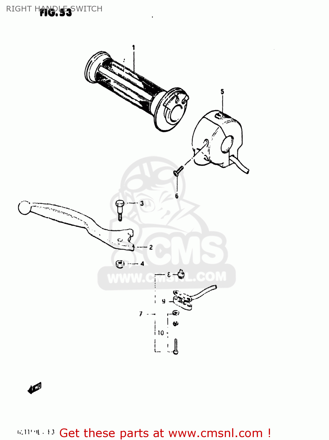 RIGHT HANDLE SWITCH GS1150EF2 1985 (F) USA (E03)
