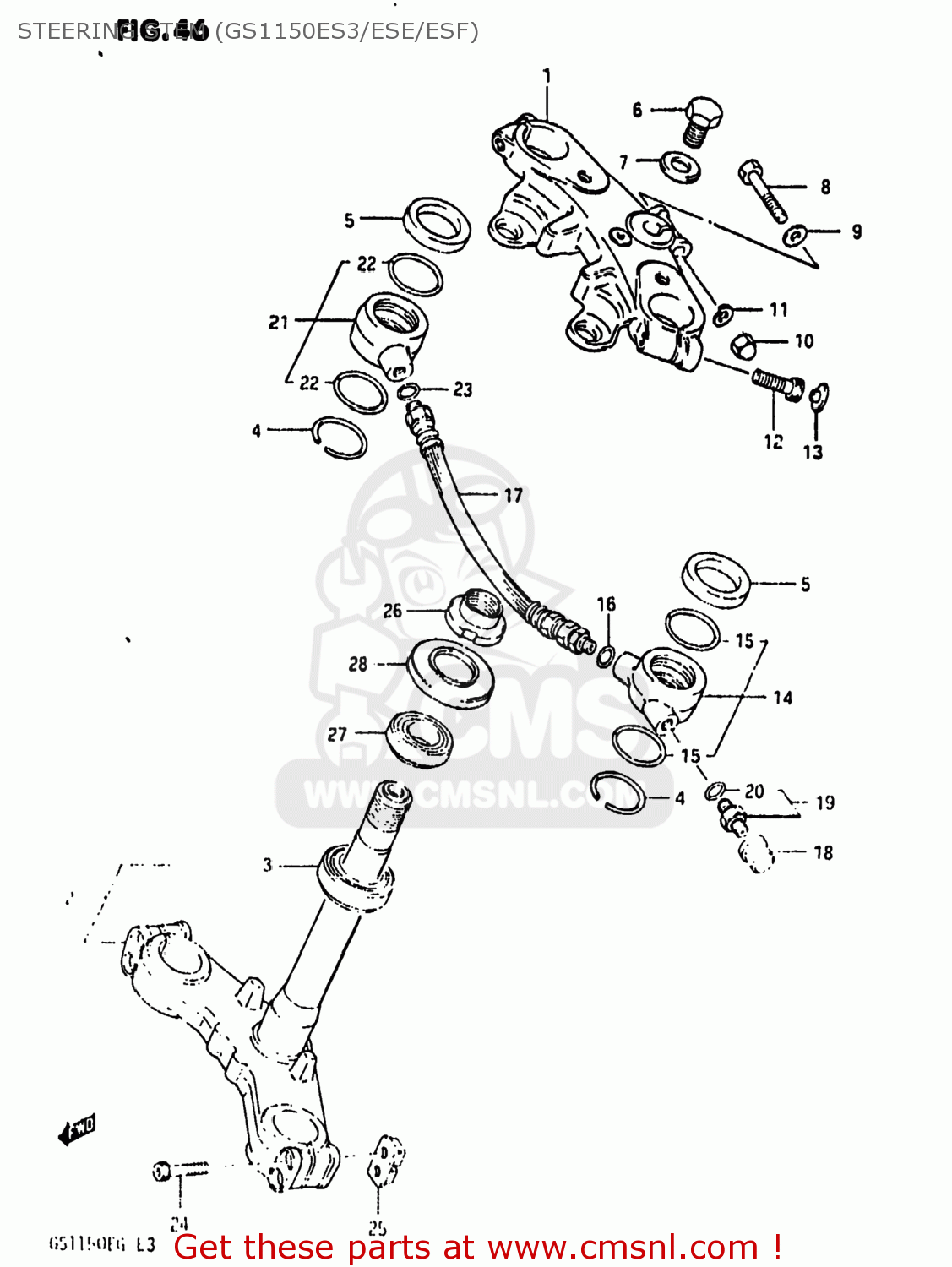 STEERING STEM (GS1150ES3/ESE/ESF) GS1150EF2 1985 (F) USA (E03)