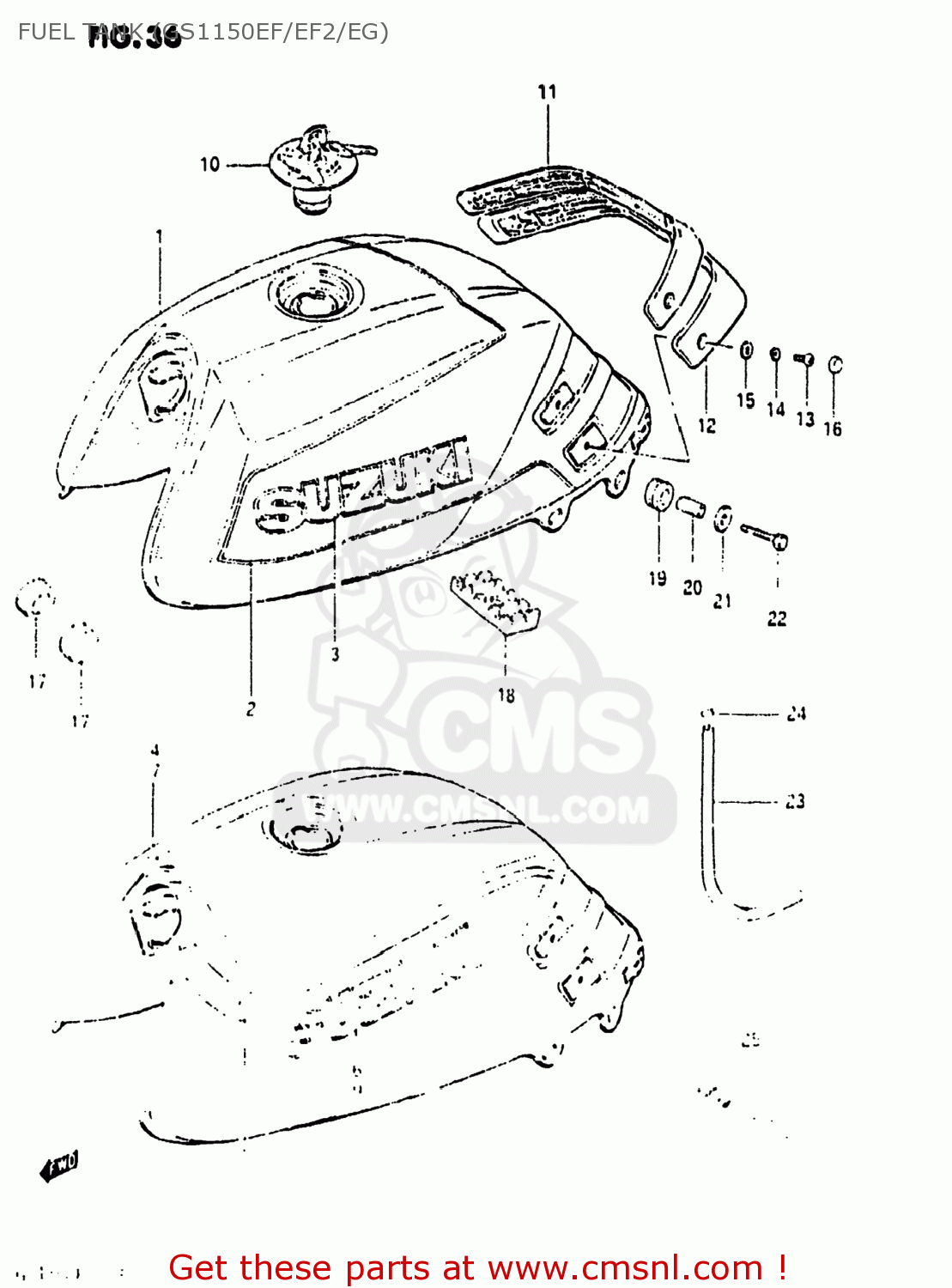 FUEL TANK (GS1150EF/EF2/EG) GS1150EF2 1986 (G) USA (E03)