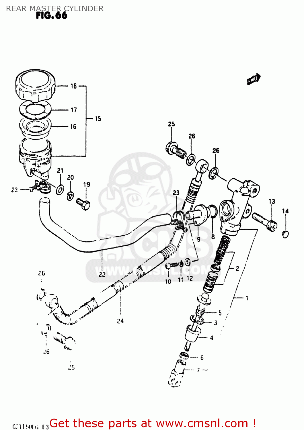 REAR MASTER CYLINDER GS1150EF2 1986 (G) USA (E03)
