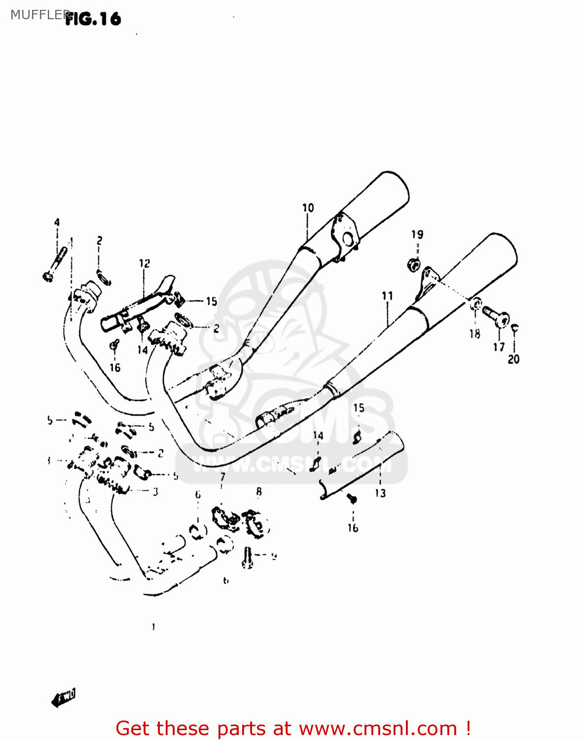 MUFFLER GS1150EG 1985 (F) USA (E03)
