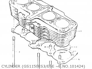 CYLINDER (GS1150ES3/ESE ~E.NO.101424) - GS1150EG 1985 (F) USA (E03)