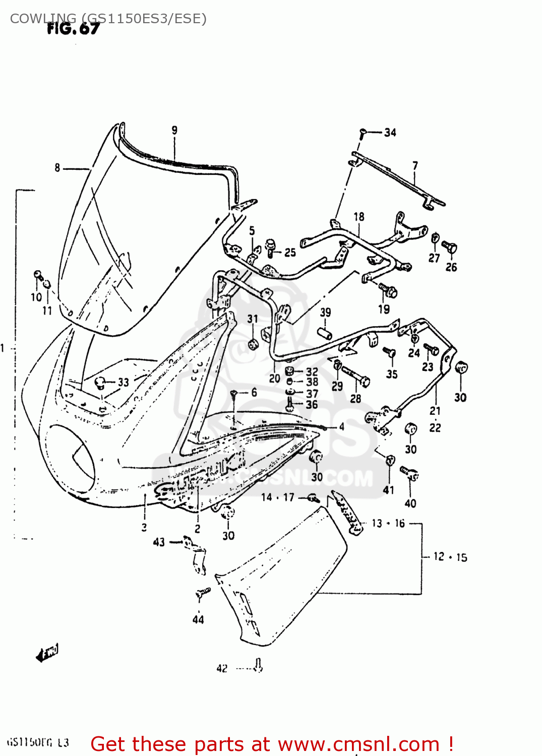 COWLING (GS1150ES3/ESE) GS1150ES3 1985 (F) USA (E03)
