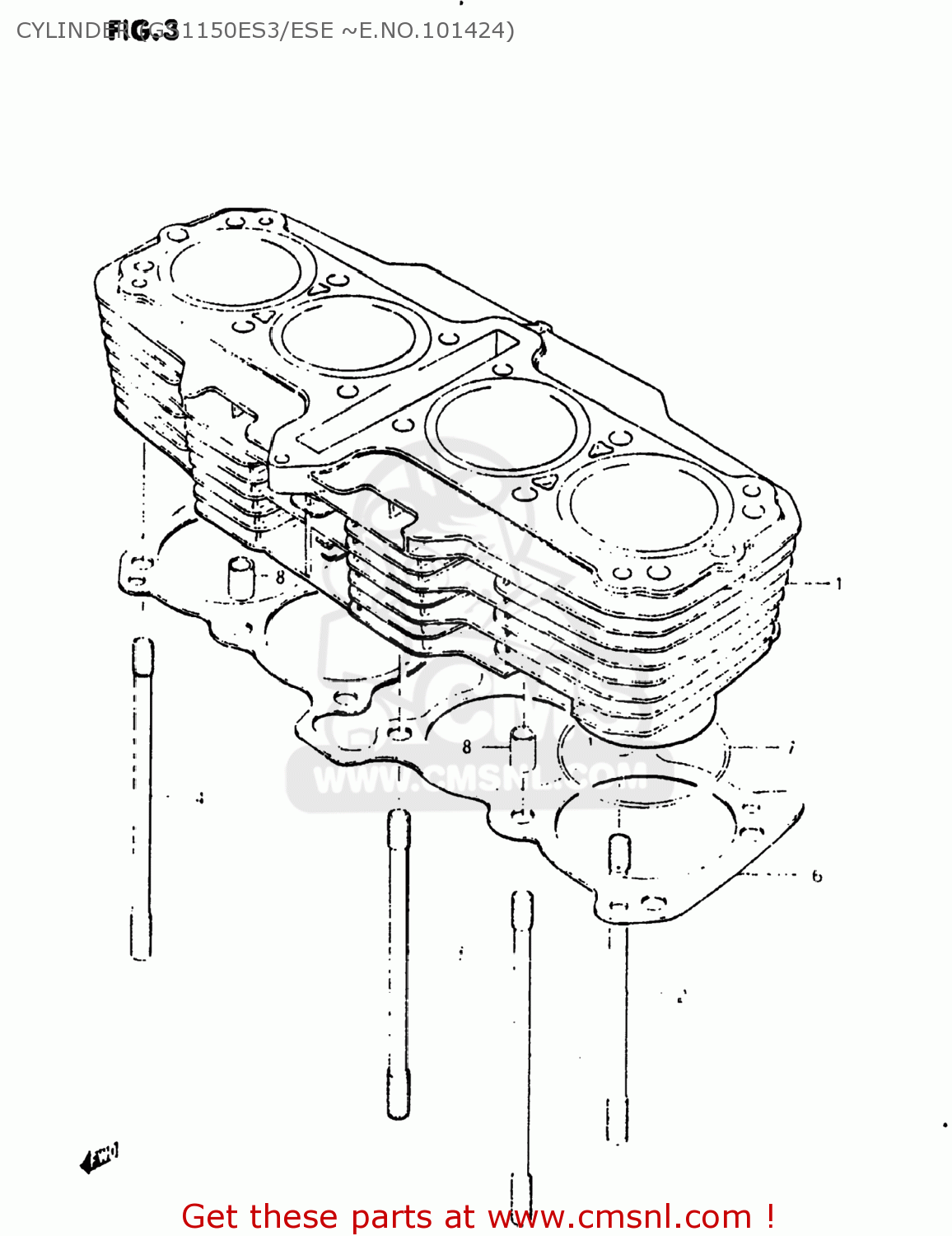CYLINDER (GS1150ES3/ESE ~E.NO.101424) GS1150ES3 1985 (F) USA (E03)