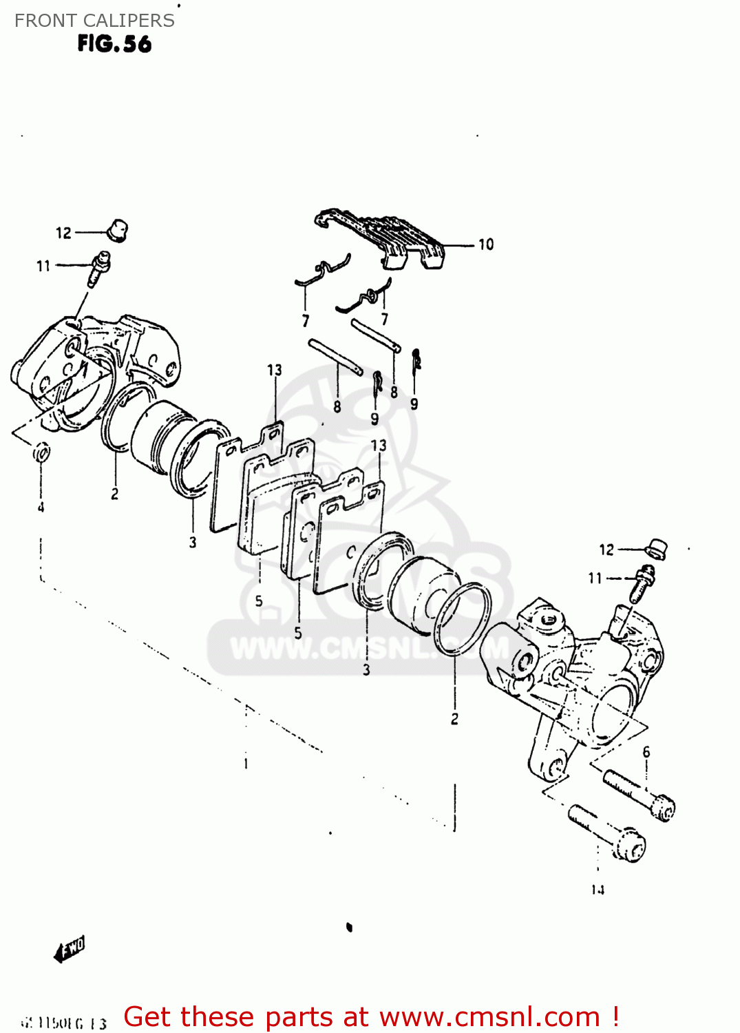 FRONT CALIPERS GS1150ES3 1985 (F) USA (E03)