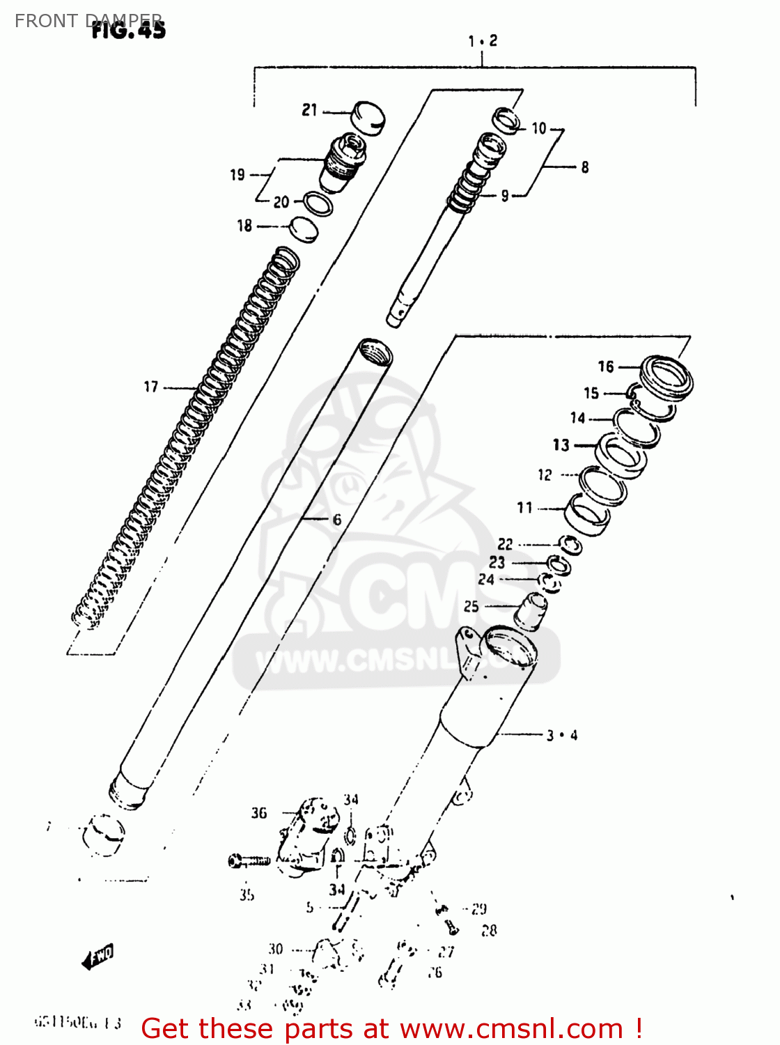 FRONT DAMPER GS1150ES3 1985 (F) USA (E03)