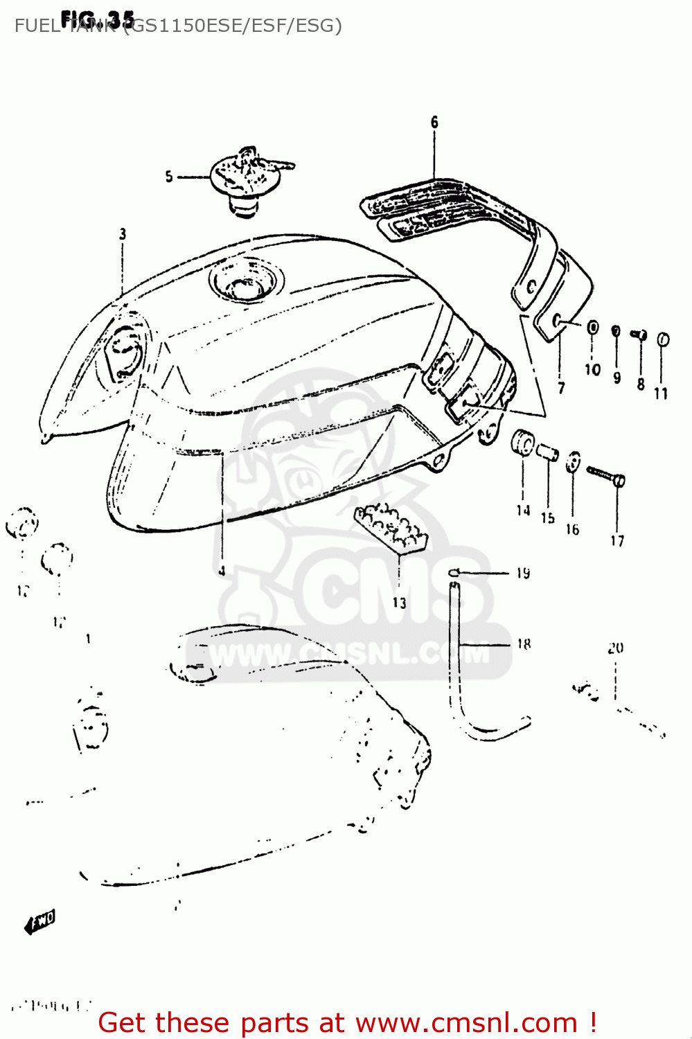 FUEL TANK (GS1150ESE/ESF/ESG) GS1150ES3 1985 (F) USA (E03)