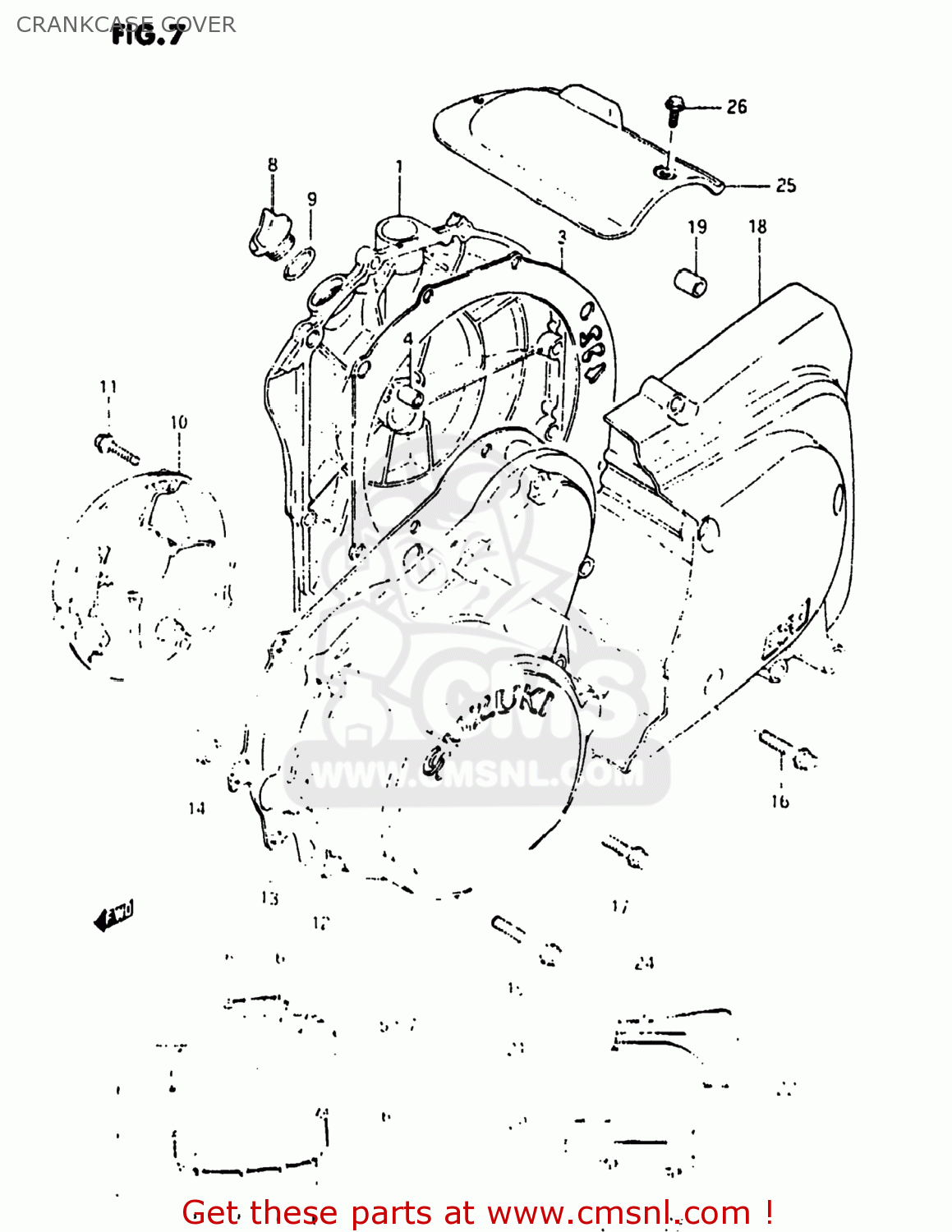 CRANKCASE COVER GS1150ES3 1986 (G) USA (E03)