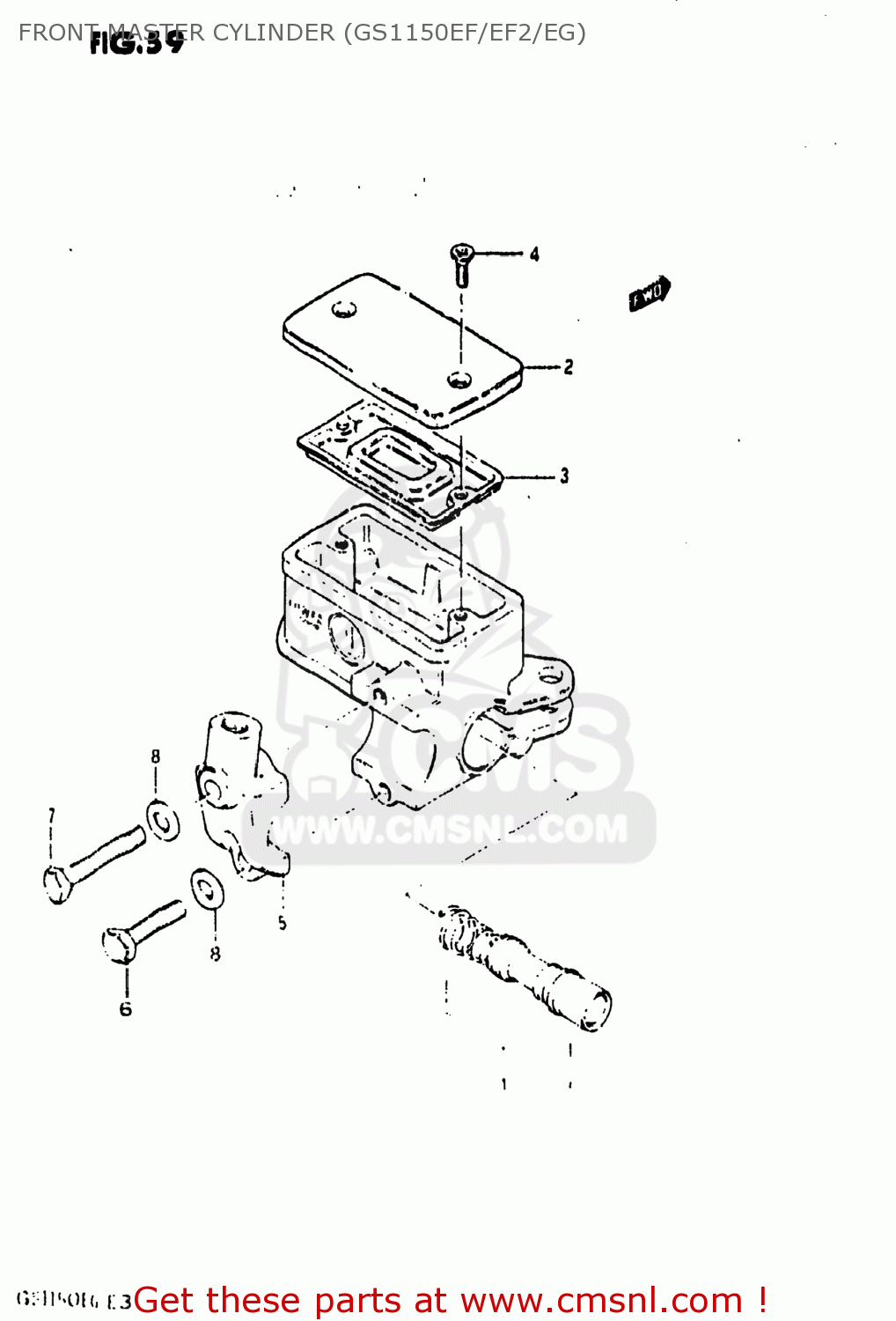FRONT MASTER CYLINDER (GS1150EF/EF2/EG) GS1150ESE 1984 (E) USA (E03)