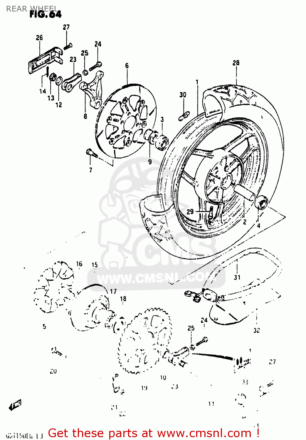 REAR WHEEL GS1150ESE 1985 (F) USA (E03)