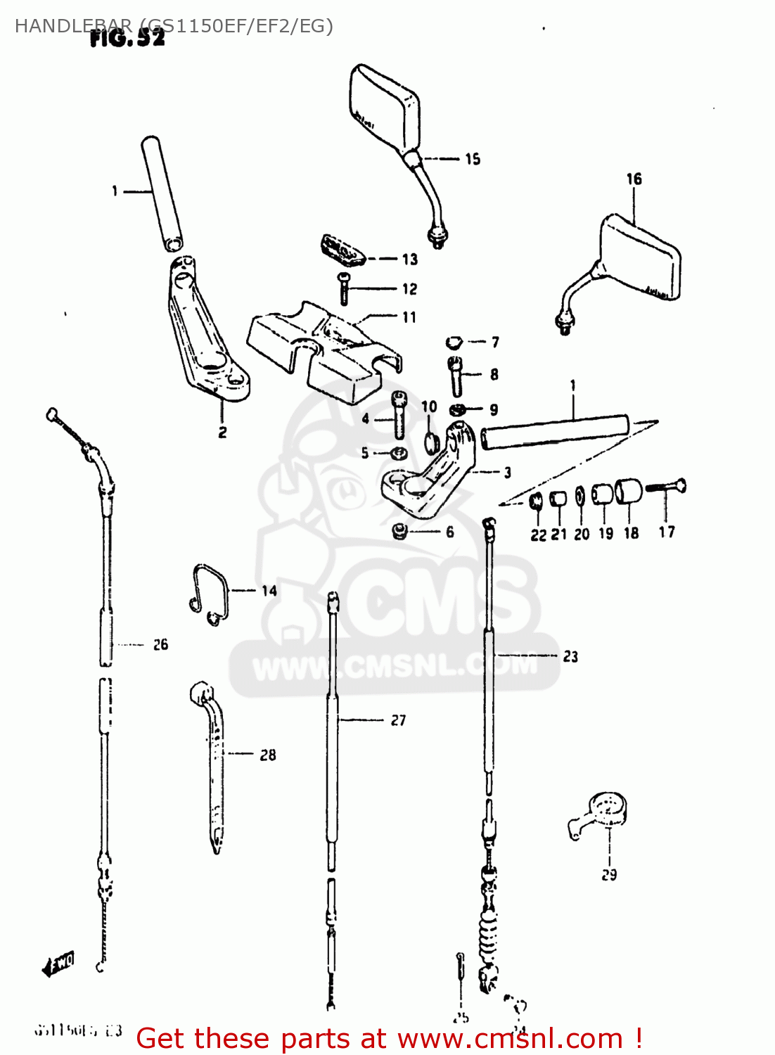 HANDLEBAR (GS1150EF/EF2/EG) GS1150ESF 1986 (G) USA (E03)