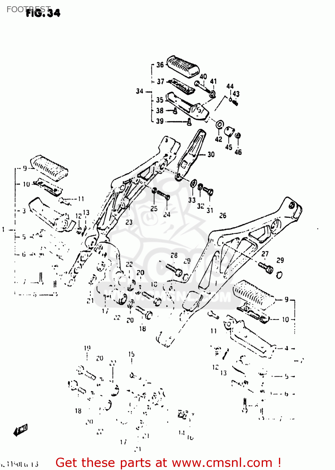 FOOTREST GS1150ESG 1985 (F) USA (E03)