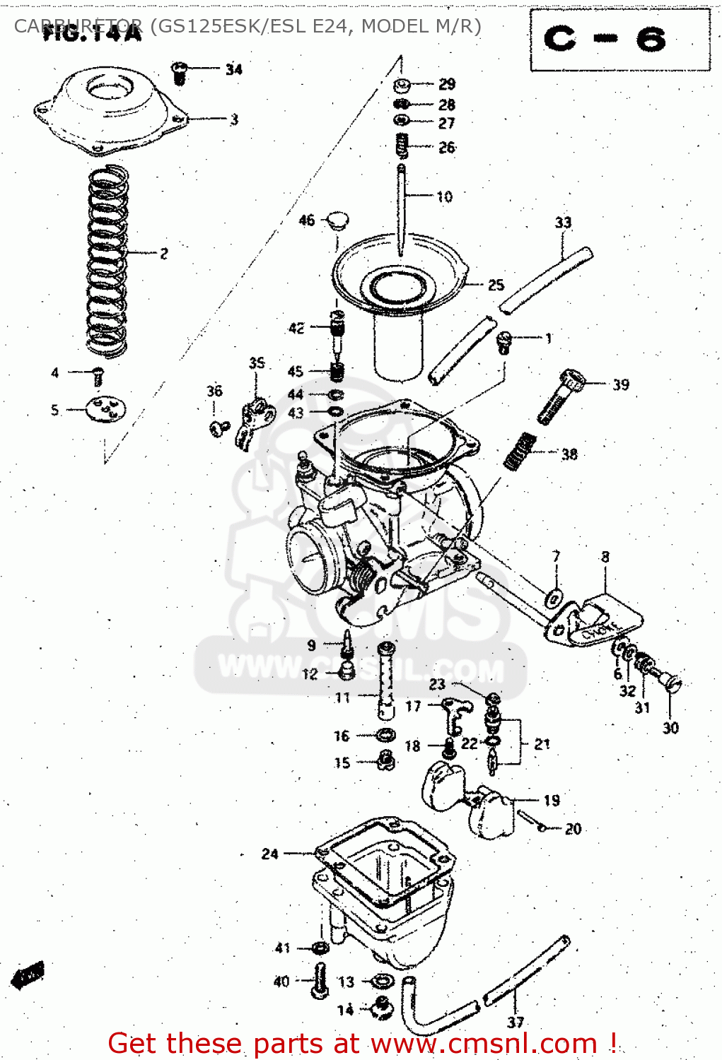 CARBURETOR (GS125ESK/ESL E24, MODEL M/R) GS125 1982 (Z) GENERAL EXPORT UNITED KINGDOM (E01 E02)