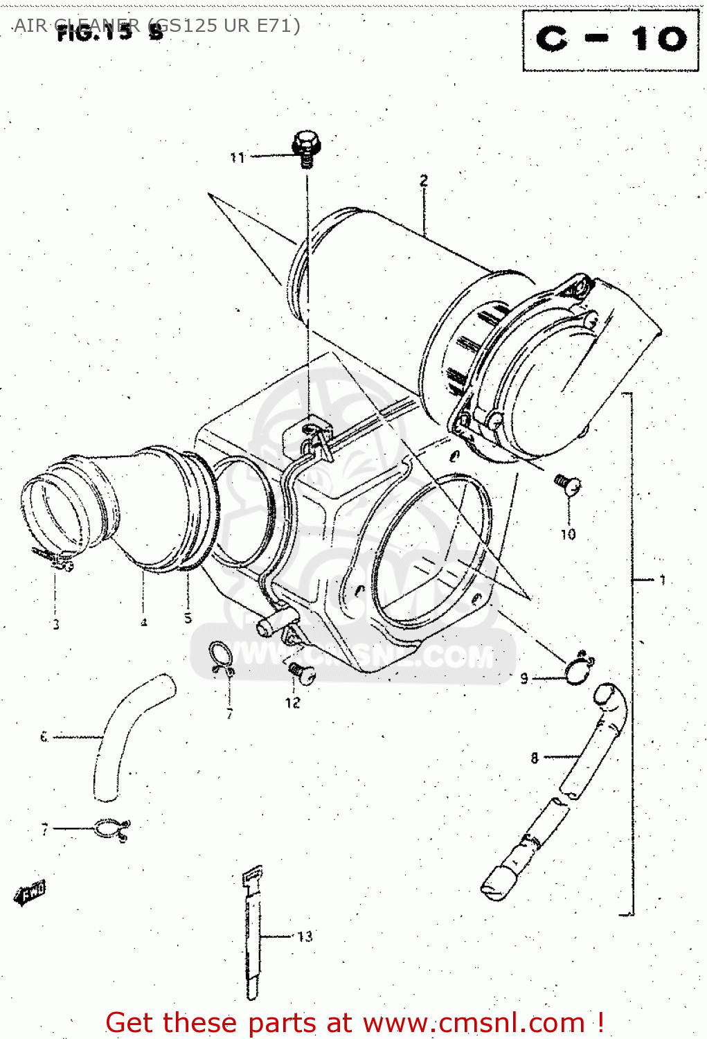 AIR CLEANER (GS125 UR E71) GS125 1982 (Z) GENERAL EXPORT UNITED KINGDOM (E01 E02)