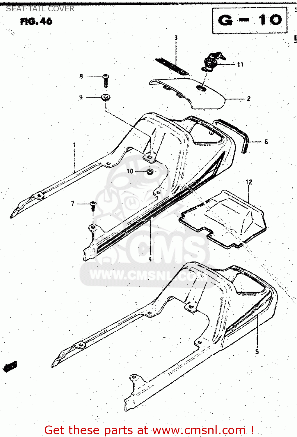 SEAT TAIL COVER GS125 1982 (Z) GENERAL EXPORT UNITED KINGDOM (E01 E02)