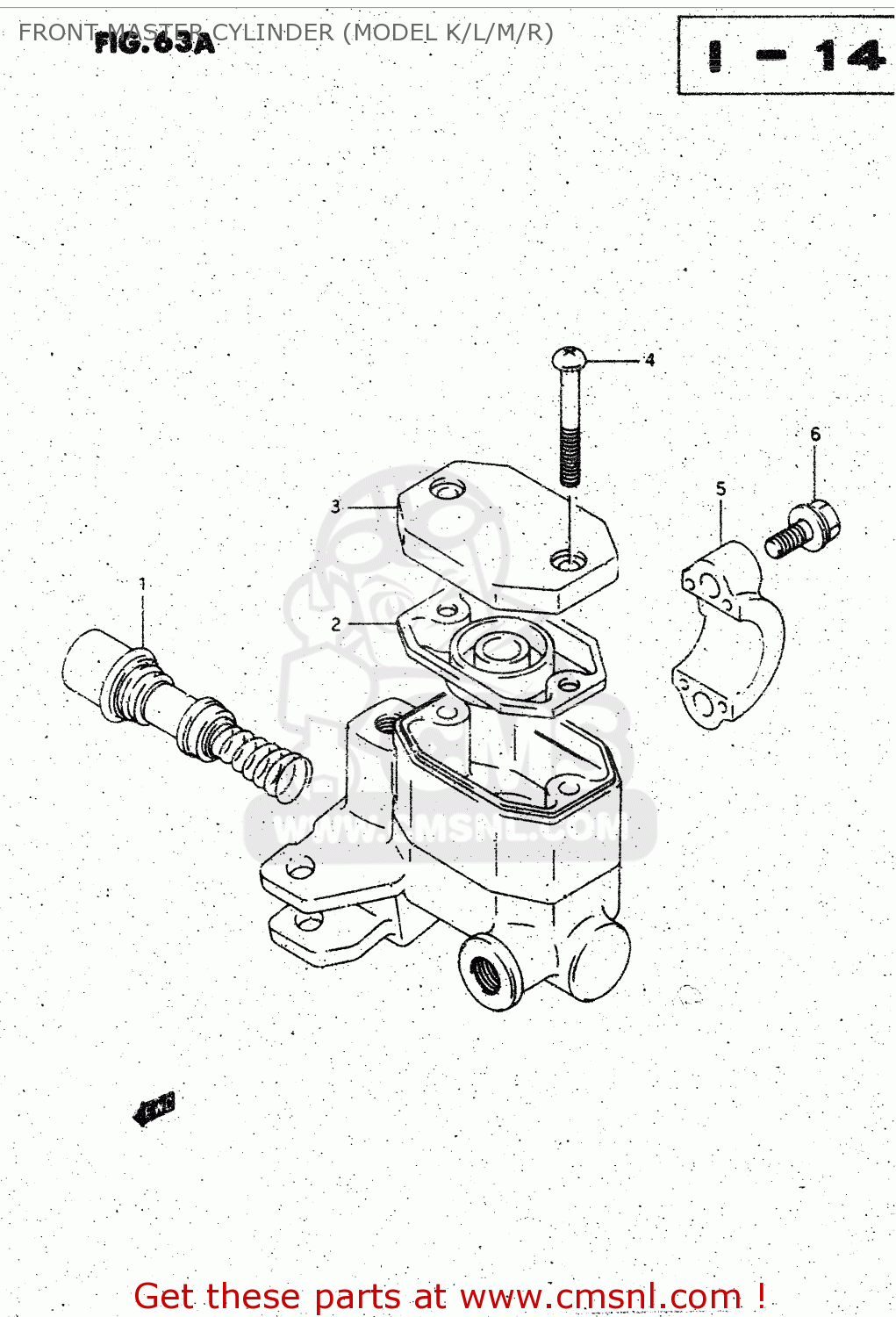 FRONT MASTER CYLINDER (MODEL K/L/M/R) GS125 1982 (Z) GENERAL EXPORT UNITED KINGDOM (E01 E02)