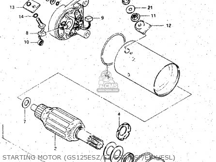 STARTING MOTOR (GS125ESZ/EZ/ESD/ESF/ESK/ESL) - GS125 1982 (Z) GENERAL EXPORT UNITED KINGDOM (E01 E02)