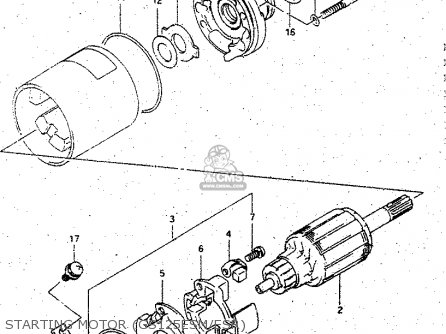 STARTING MOTOR (GS125ESM/ESR) - GS125 1982 (Z) GENERAL EXPORT UNITED KINGDOM (E01 E02)