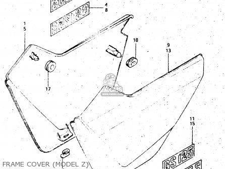 FRAME COVER (MODEL Z) - GS125 1982 (Z) GENERAL EXPORT UNITED KINGDOM (E01 E02)