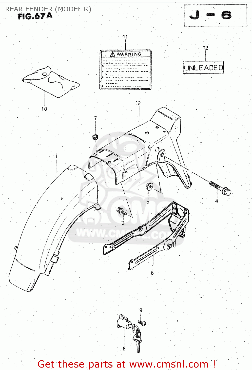 REAR FENDER (MODEL R) GS125 1983 (D) GENERAL EXP UNITED KINGDOM AUSTRALIA (E01 E02 E24