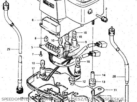 SPEEDOMETER-TACHOMETER(GS125ESZ/EZ/ESD/ESF/ESK/ESL/ESM/ESR) - GS125 1983 (D) GENERAL EXP UNITED KINGDOM AUSTRALIA (E01 E02 E24